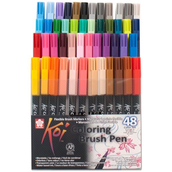 Pincel Artístico Koi Brush Pen Conjunto com 48 cores XBR-48
