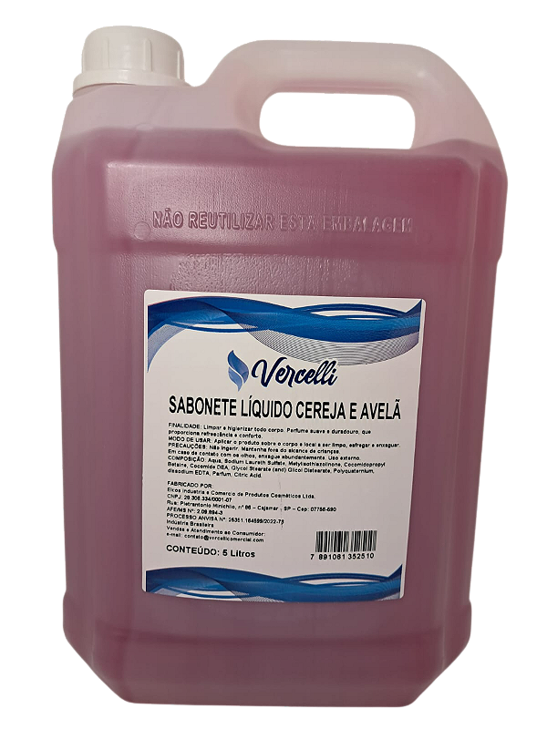 Sabonete Líquido Cereja e Avelã 5L - Vercelli