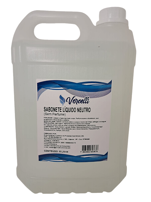 Sabonete Líquido Sem Perfume 5L - Vercelli
