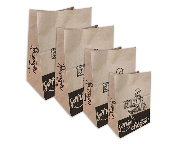 Saco Kraft Sos Delivery M Impresso c/300