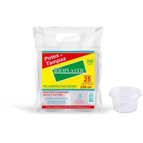 Kit Pote Redondo 250ml Rioplastic C/25