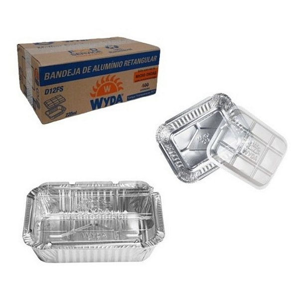 Bandeja Retangular c/ Tampa Pet 220ml c/10