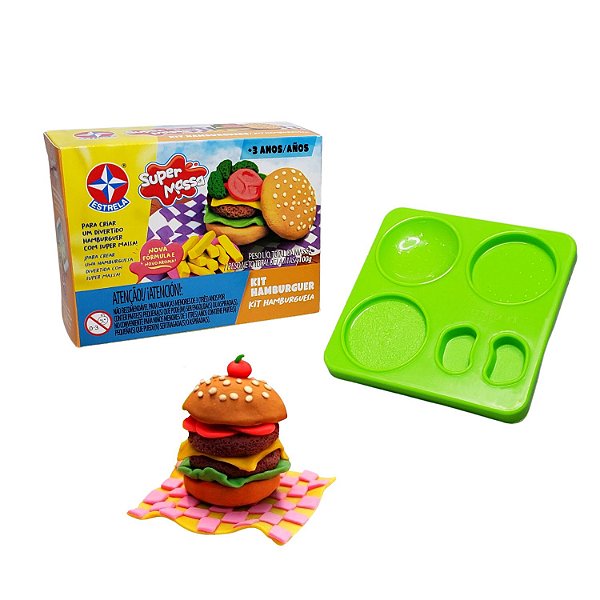Super Massa Kit Hambúrguer Massinha De Modelar Da Estrela