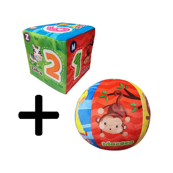 Bola Dado Chocalho Som Baby Educativo Infantil Bebês Pelúcia