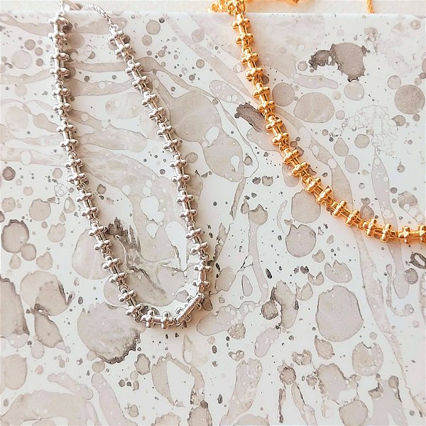 Kit 2 pulseiras ajustáveis dourada e prata
