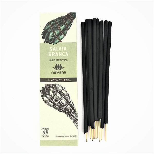 Incenso Nirvana Natural Vareta - Sálvia Branca