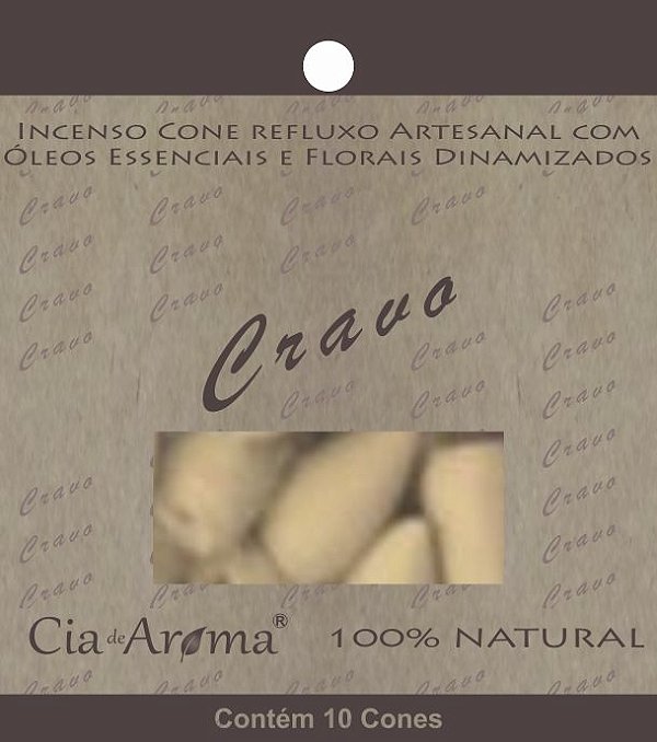 Incenso Natural Cone Cascata Cia de Aroma - Cravo