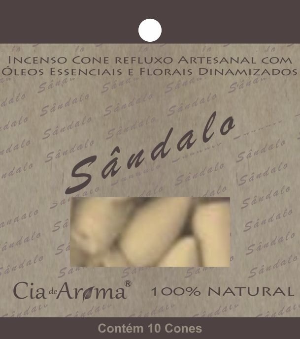 Incenso Natural Cone Cascata Cia de Aroma - Sândalo