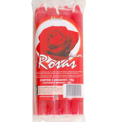 Vela Perfumada de Rosas (Palito) 15cm - Flovel