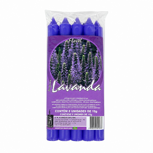 Vela Flovel Perfumada Palito - Lavanda 15cm