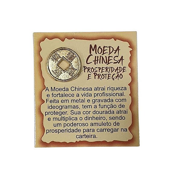 Amuleto de Metal Moeda Chinesa