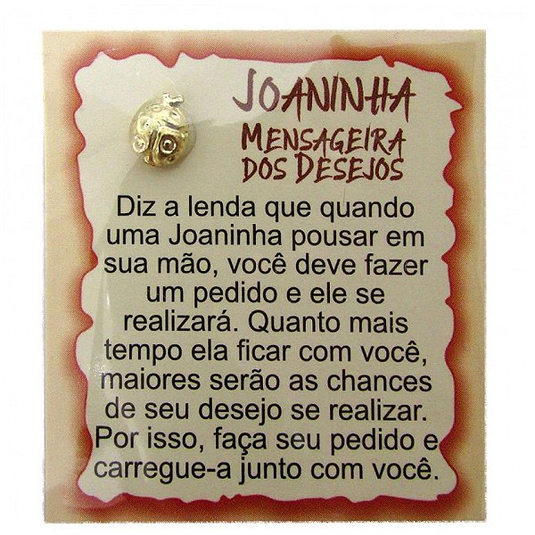 Amuleto de Metal Joaninha
