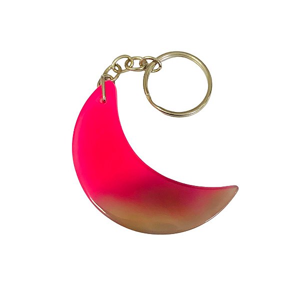 Chaveiro Pedra Ágata Lua Rosa