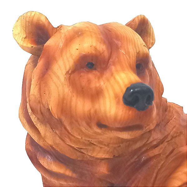 Estátua Resina Índio com Urso 19 cm