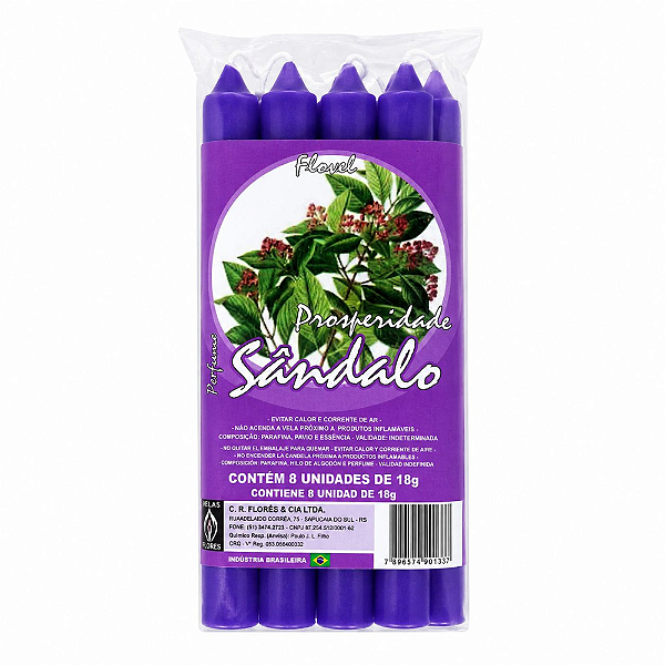 Vela Flovel Perfumada Palito - Sândalo 15cm
