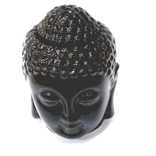 Rechaud Cerâmica Cabeça de Buda Preto 13cm