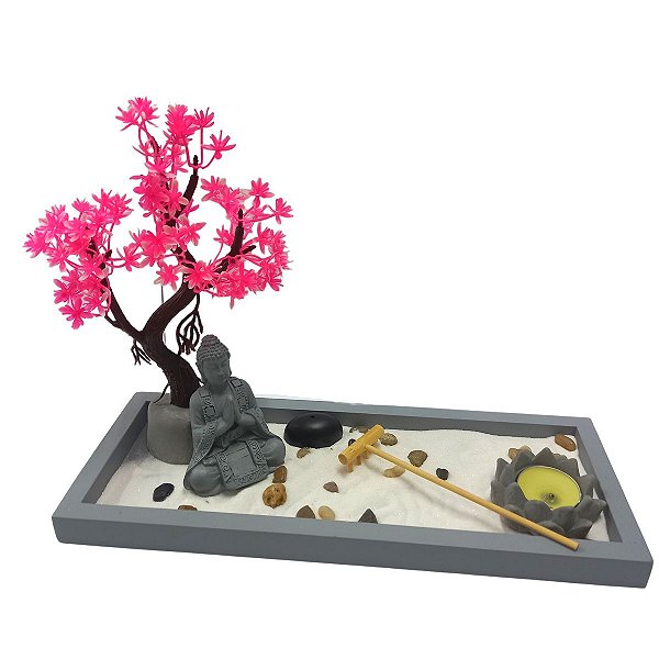 Jardim Zen Buda  - Rosa 32x12cm