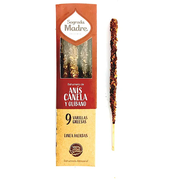 Incenso Sagrada Madre Ervas e Flores Vareta - Anís/Canela/Olíbano