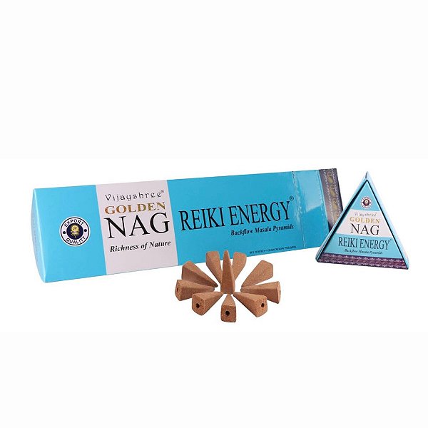 Incenso Nag Golden Cascata Cone - Reiki Energy