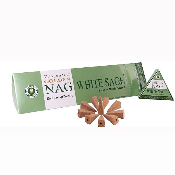 Incenso Nag Golden Cascata Cone - White Sage