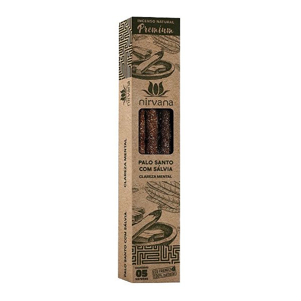 Incenso Nirvana Linha Premium Vareta - Palo Santo com Sálvia Branca