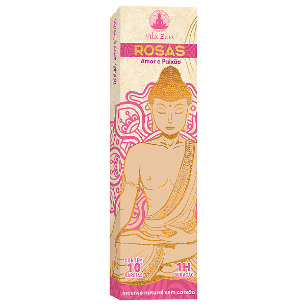 Incenso Vila Zen Natural Vareta - Rosas
