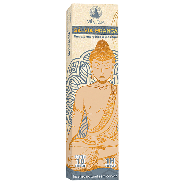 Incenso Vila Zen Natural Vareta - Sálvia Branca
