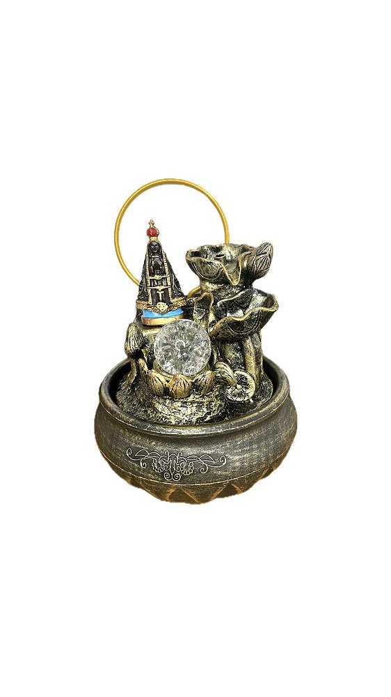 Fonte de Água  em Resina Nossa Senhora Aparecida Azul A- 21 cm