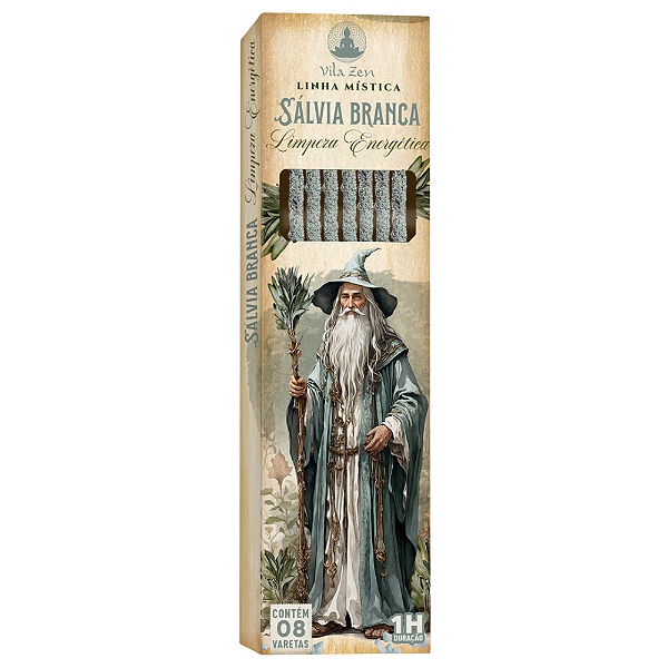 Incenso Vila Zen Natural Magos Vareta - Sálvia Branca