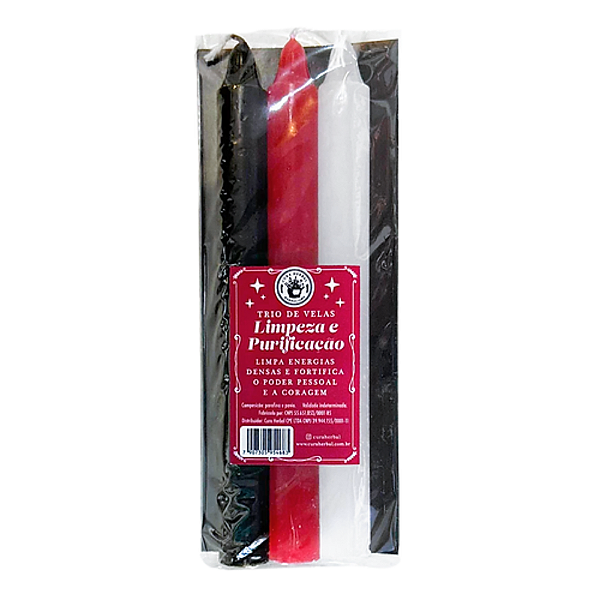 Trio de Velas Palito Cura Herbal - Limpeza e Purificação