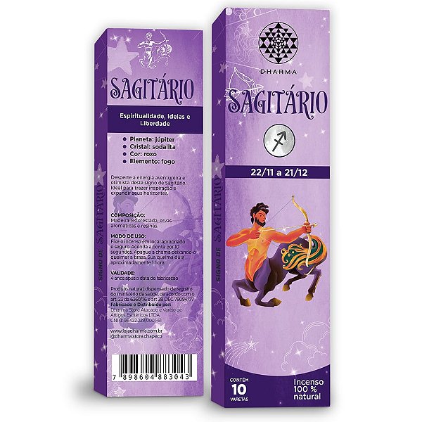 Incenso Natural Dharma Signo de Sagitário