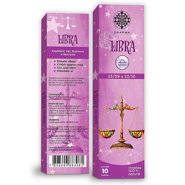 Incenso Natural Dharma Signo de Libra