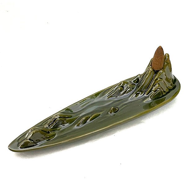Incensário Cascata Porcelana Montanha - Verde