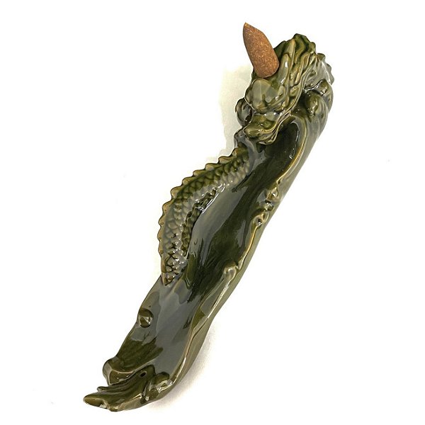 Incensário Cascata Dragão Verde