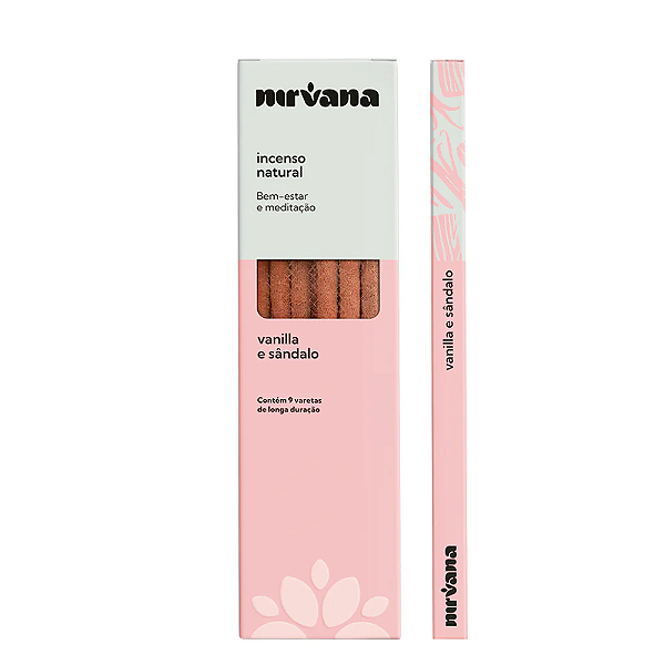 Incenso Nirvana Natural Vareta - Vanilla e Sândalo
