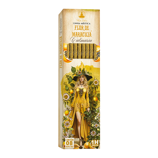 Incenso Vila Zen Natural Bruxa Vareta - Flor de Maracujá