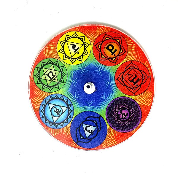 Incensário de Vidro Redondo - Chakras