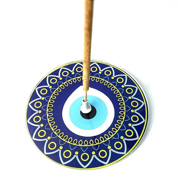 Incensário de Vidro Redondo - Azul Escuro