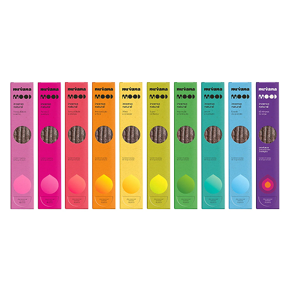 Kit 10 Incensos Nirvana Natural Vareta Mood