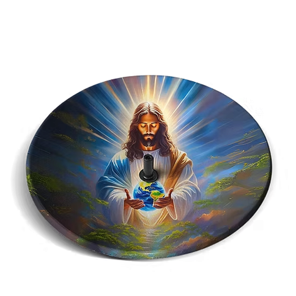 Incensário de Vidro Redondo 9 cm - Jesus
