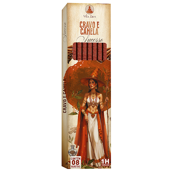 Incenso Vila Zen Natural Bruxa Vareta - Cravo e Canela