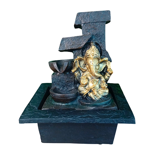 Fonte de Água em Resina - Ganesha 4 Quedas 21cm