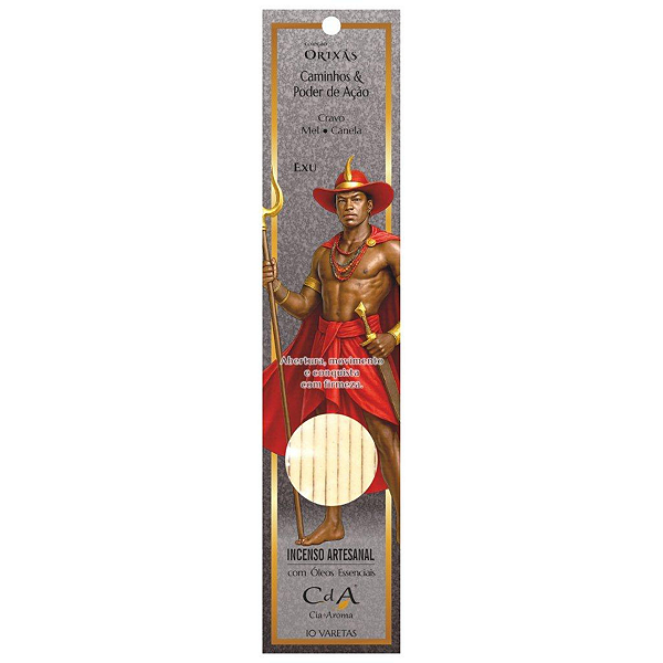 Incenso Natural Varetas Cia do Aroma Linha Orixas - Exu