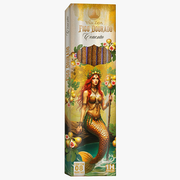 Incenso Natural Vila Zen - Encanto das Aguas - Figo Dourado