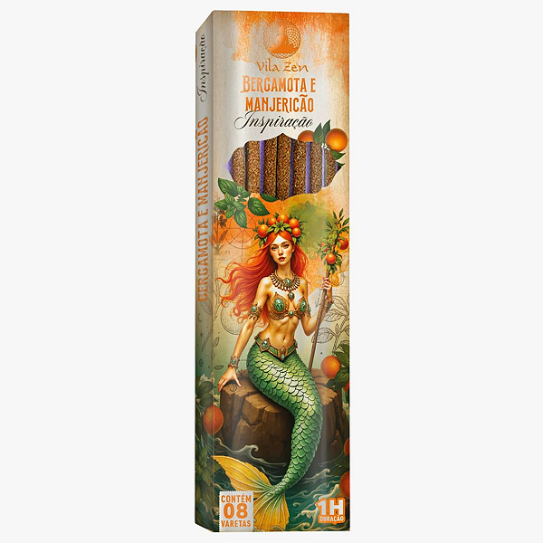 Incenso Natural Vila Zen - Encanto das Aguas - Bergamota e Manjericão