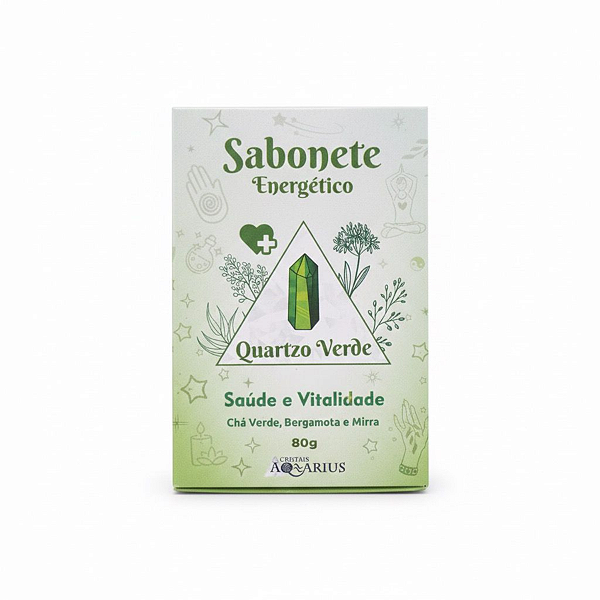 Sabonete Energético Vegano com Quartzo Verde e Óleos Essenciais 80g