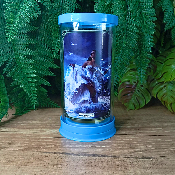 Porta Vela Sete Dias Alumínio e Vidro - Iemanjá