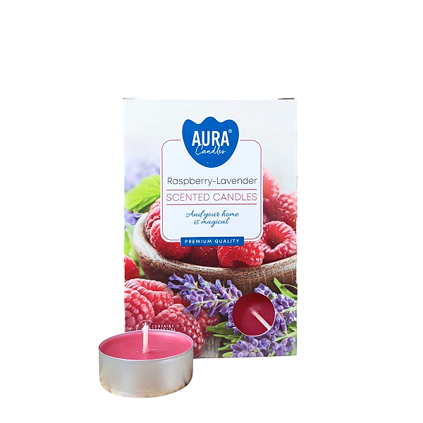 Vela Aura Perfumada Rechaud - Framboesa com Lavanda Branca