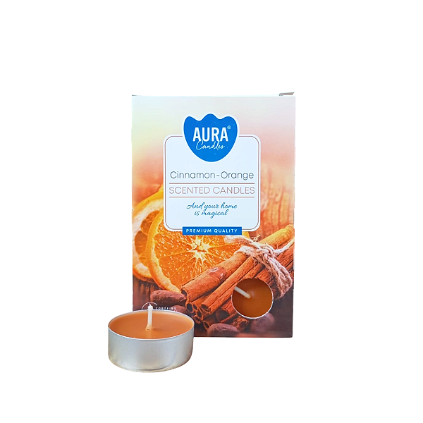 Vela Aura Perfumada Rechaud - Canela Com Laranja
