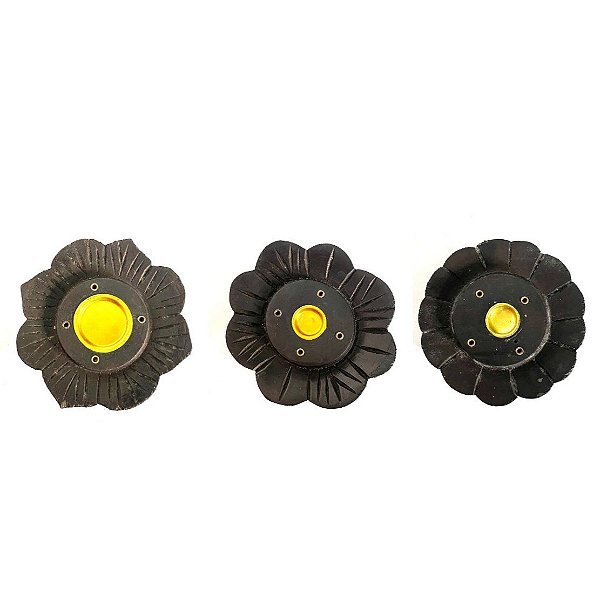 Incensário/Porta Vela Madeira Marrom - Modelos Variados